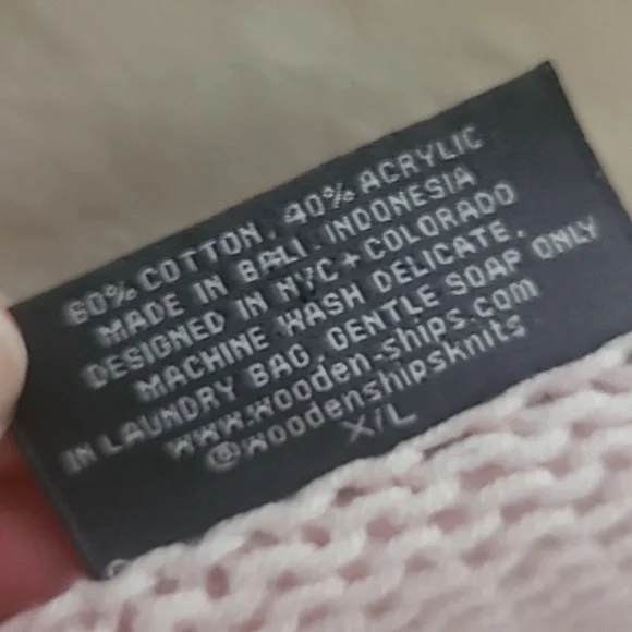 Wooden Ships Rise & Wine Cotton Sweater In Caprice Pink/Black Size XL - Picture 8 of 8